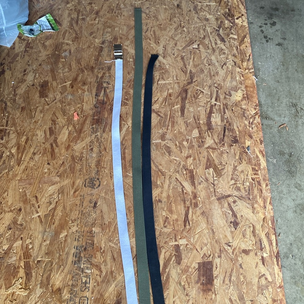 Unmarked belts all 3 included, I think one size fits most can be cut to fit